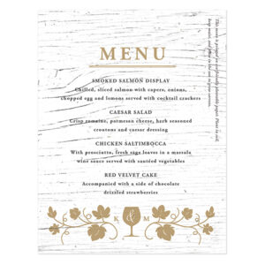 Since the paper is plantable carrot seed paper, guests get to take these Winery Seed Paper Menu Cards home to plant them in their gardens.