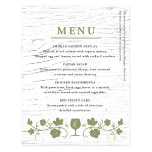 Since the paper is plantable carrot seed paper, guests get to take these Winery Seed Paper Menu Cards home to plant them in their gardens.