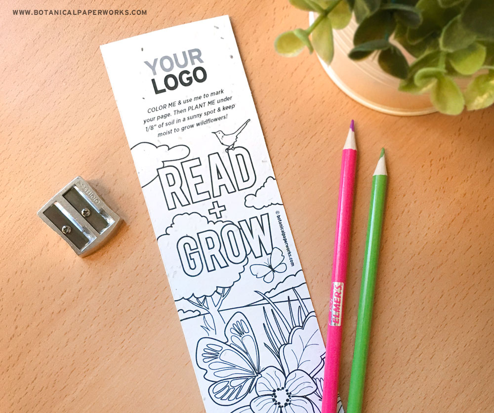 Plantable bookmarks that you can color in.