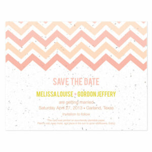 plantable chevron save the date cards