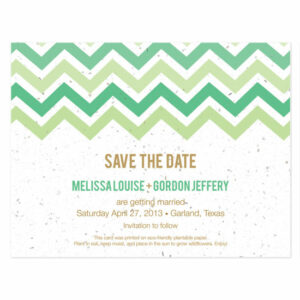 plantable chevron save the date cards