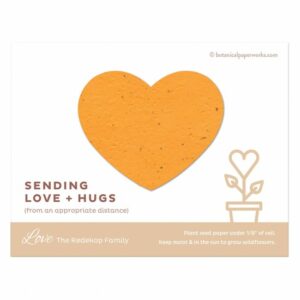 Love + Hugs Photo Cards With Plantable Heart