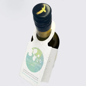 Single-Sided Seed Paper Wine Bottle Tag with Fold