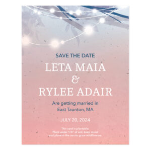 Evening Lights Plantable Save The Date Card