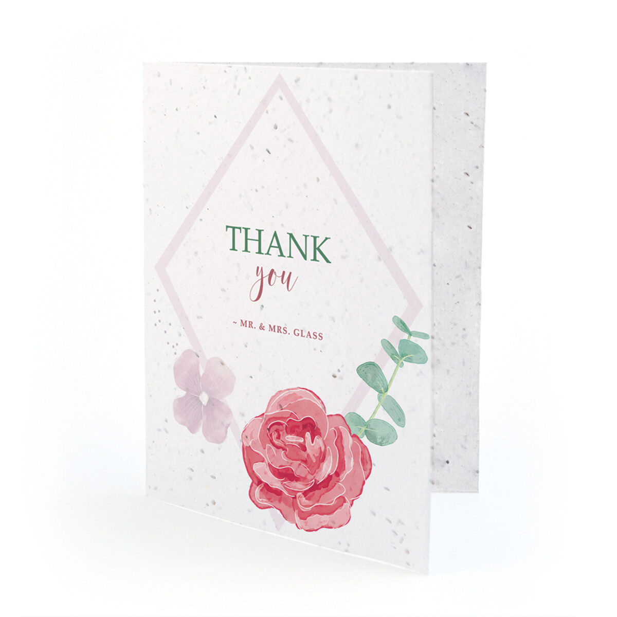 Peach Pink Pretty Personalized Wedding Thank You Cards 