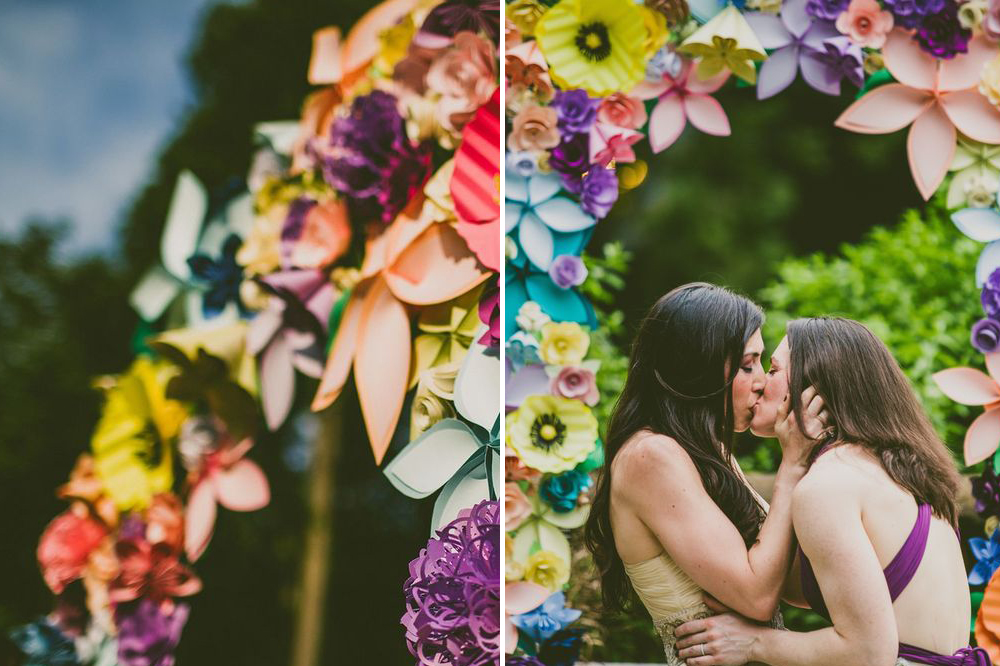 paper flowers DIY wedding backdrop