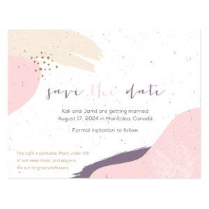 Abstract Art Plantable Save The Date Card