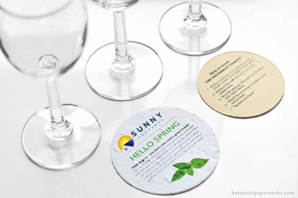 plantable seed paper coasters for real estate closing gifts