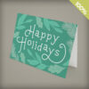 Seed paper business holiday cards with lush greenery dusted with snow