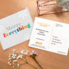 Seed paper postcard with a Merry Everything message in colorful lettering.