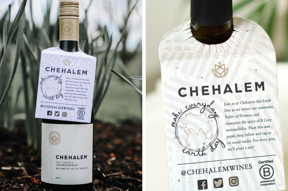 plantable seed paper wine bottle tag from Botanical PaperWorks