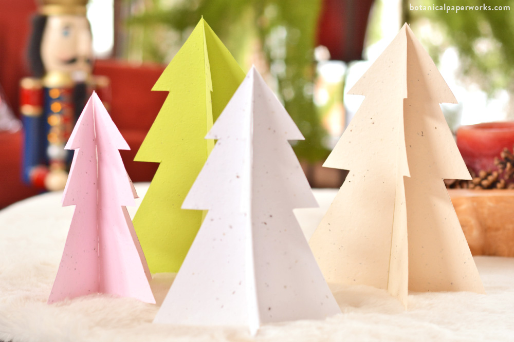 DIY seed paper holiday trees craft