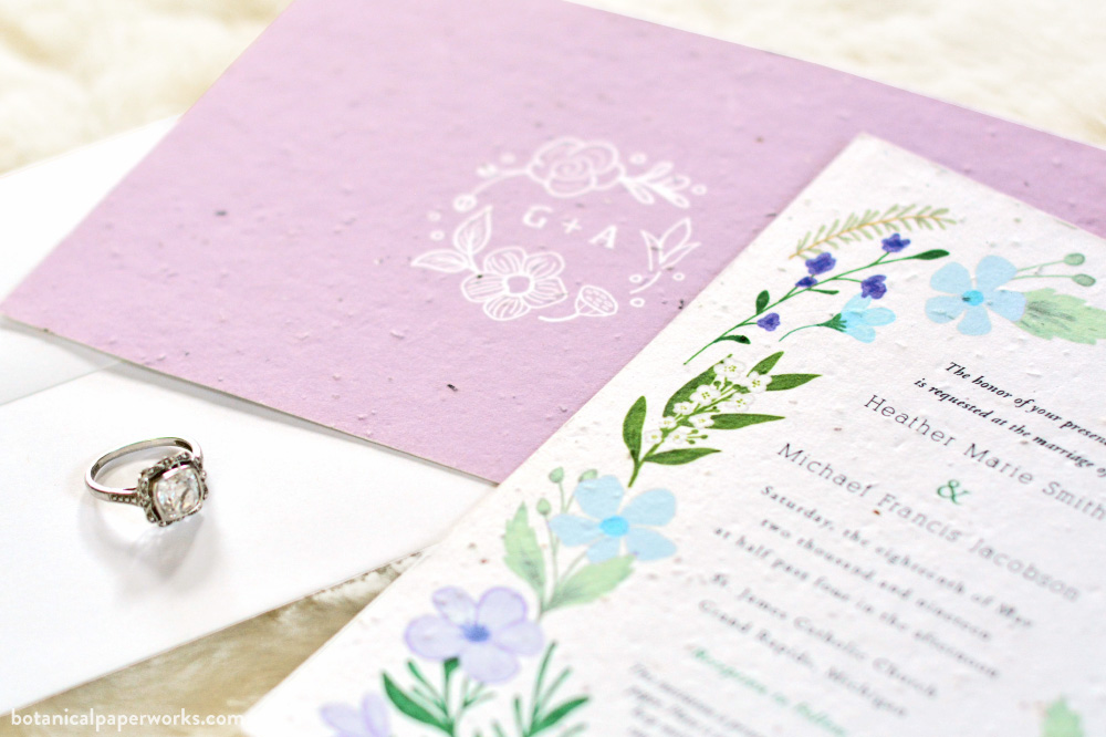 wedding invitation paper from Botanical PaperWorks