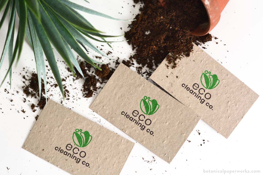eco natural plantable seed paper business cards from Botanical PaperWorks
