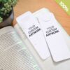 Seed paper bookmarks with page slot inside an open book