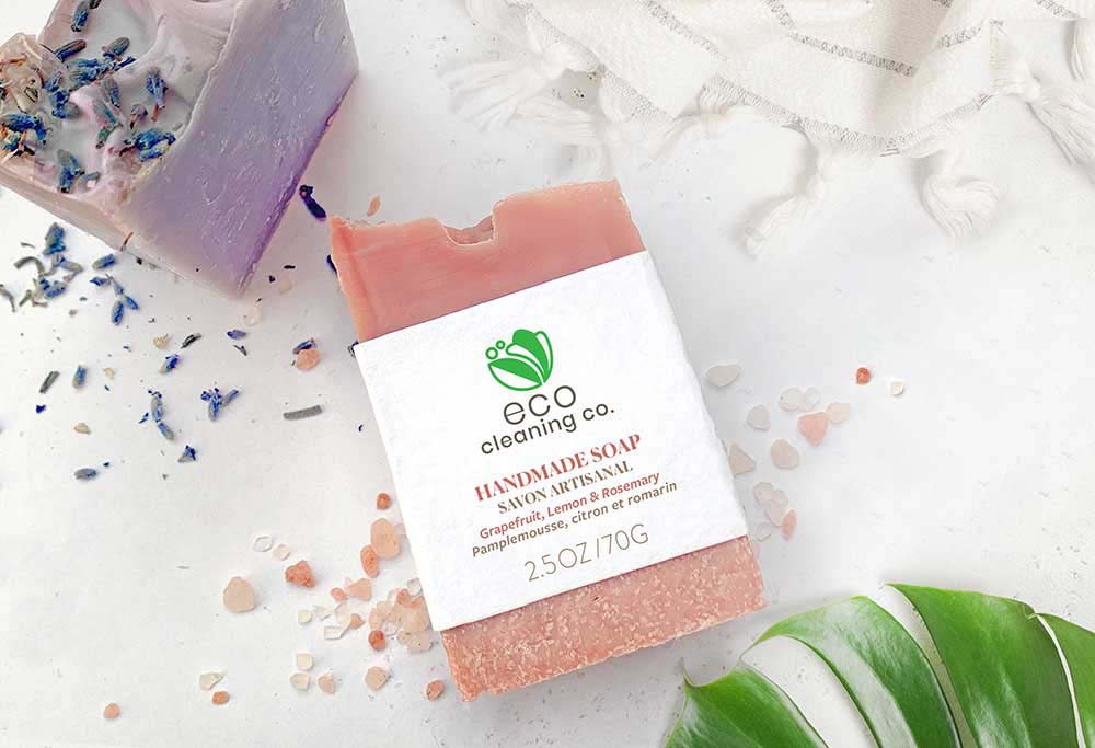 A custom-branded handmade soap bar for business promotions from Botanical PaperWorks 