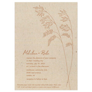 Wild Grass Seed Paper Wedding Invitations