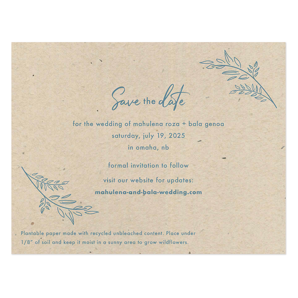 Wild Grass Seed Paper Save The Date Card