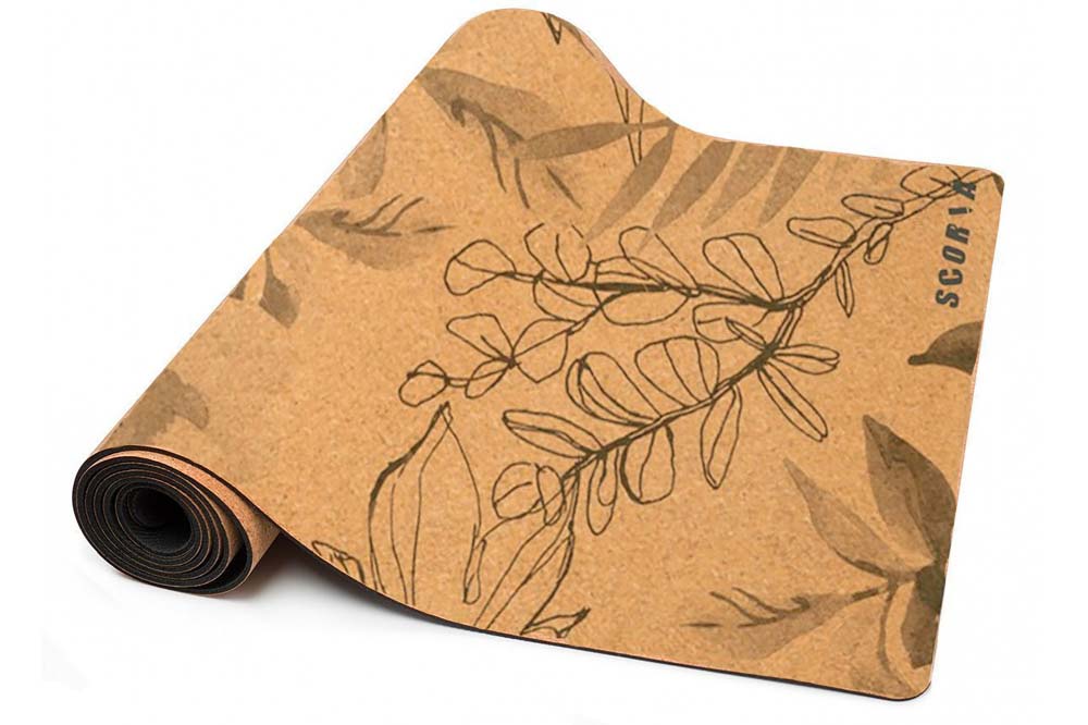 custom branded cork yoga mats for business wellness promotions