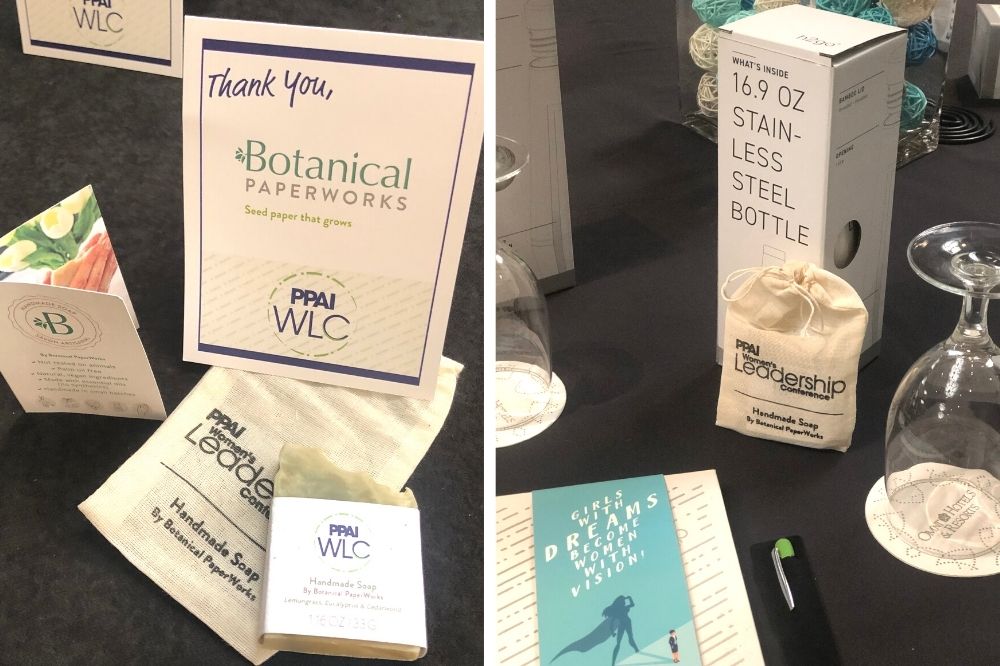 Botanical PaperWorks' handmade soap giveaways at the PPAI Women's Leadership Conference