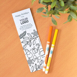Festive holiday coloring plantable seed paper bookmark