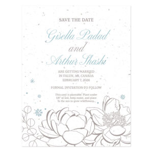 Winter Blooms Plantable Save The Date Card