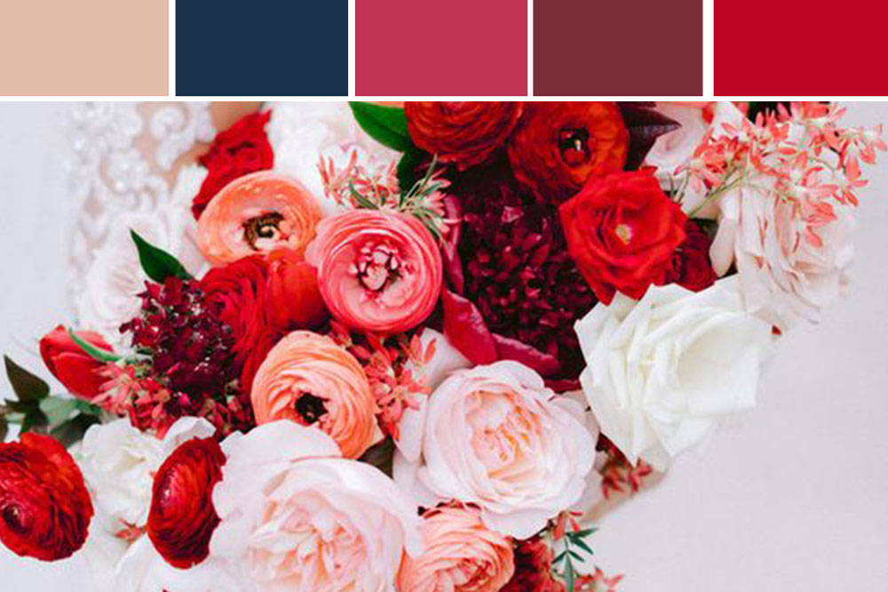 Wedding bouquet inspiration featuring pantone's color of the year viva magenta