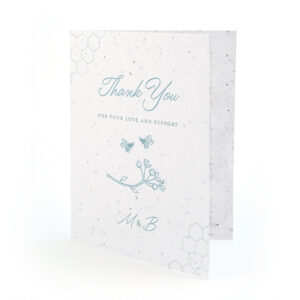 Seed paper thank you card for weddings with two honey bees