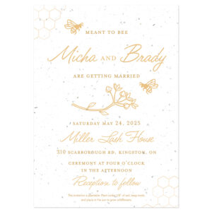 Honey Bees Seed Paper Wedding Invitations