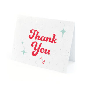 Funky Retro Seed Paper Thank You Card