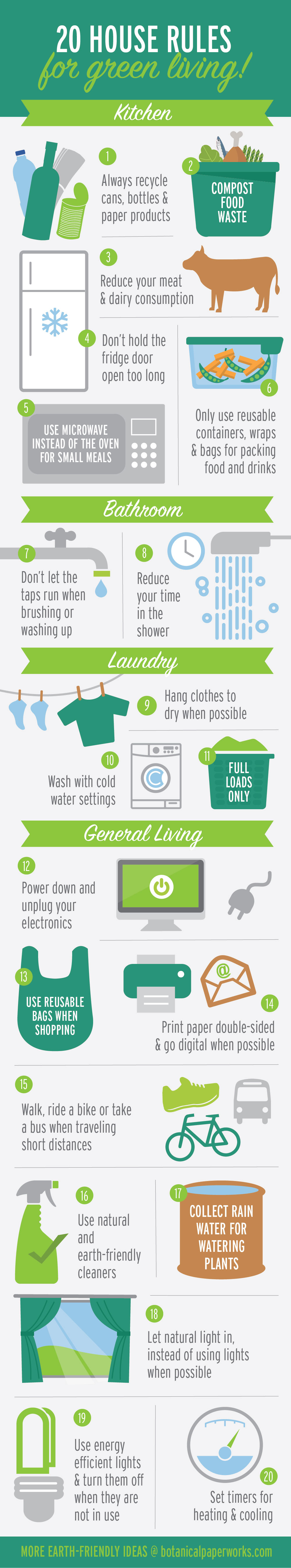 Share this handy infographic filled with eco tips with all the members of your family to get them into the habit of making green choices every day.