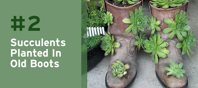 How charming is this old boot with succulents? It's such a creative and unique upcycle planter!