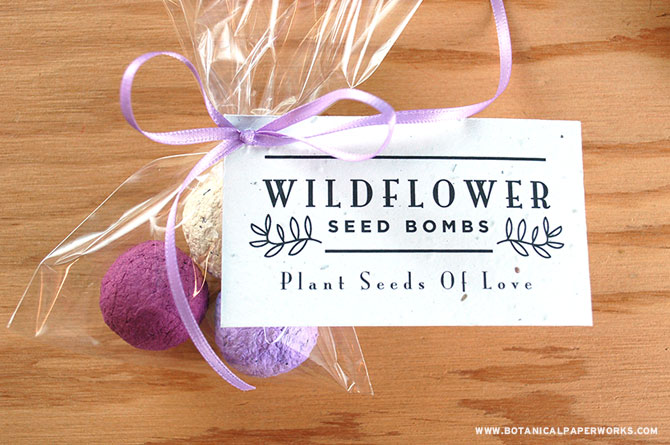 Gift your guests with an eco-friendly memento of your garden wedding with DIY Seed Bomb Wedding Favors!