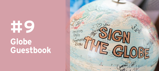 Toss out the paper #guestbook and use a globe for a sweet travel-inspired creation at your #destinationwedding.