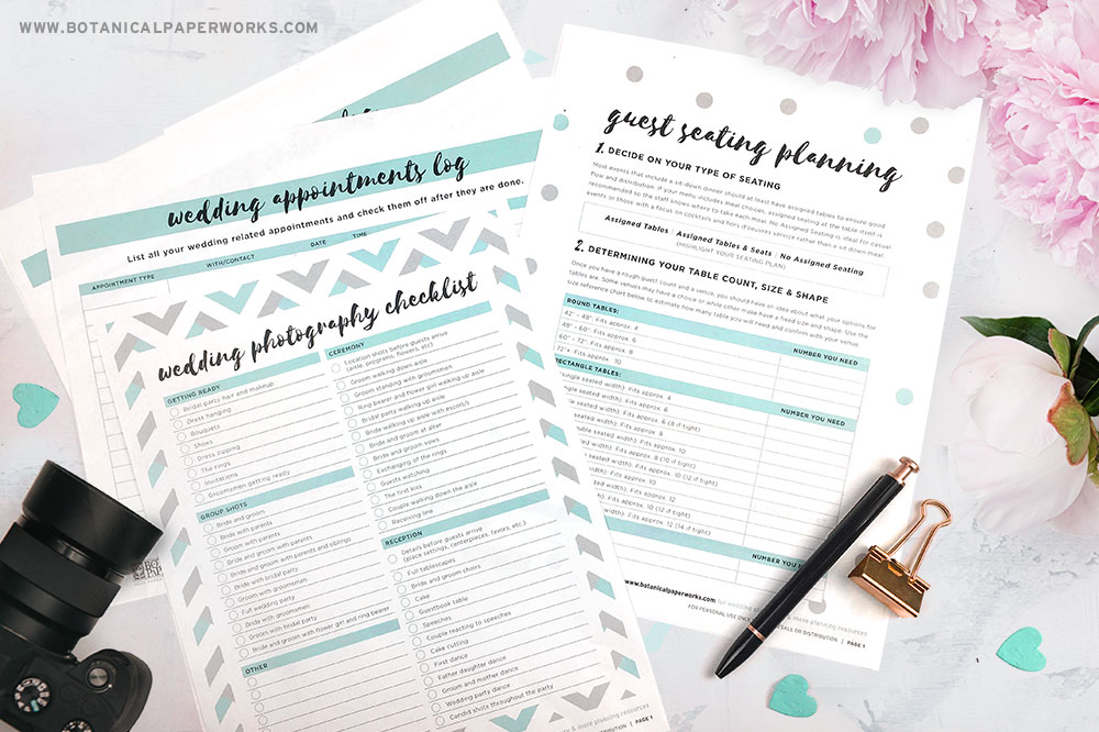 Free Pintable Wedding Planning Binder Pages to make wedding planning easier than ever!