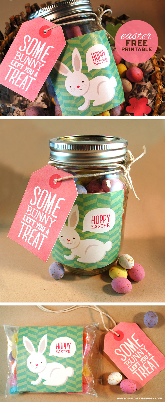 These adorable free printables are a great way to dress up your treat packages for friends and family this Easter.  