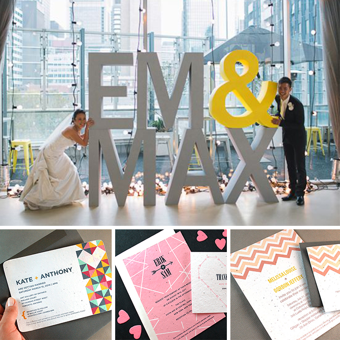 Find out which #seedpaper #weddinginvitations match your wedding style, like this modern theme + modern invitations!