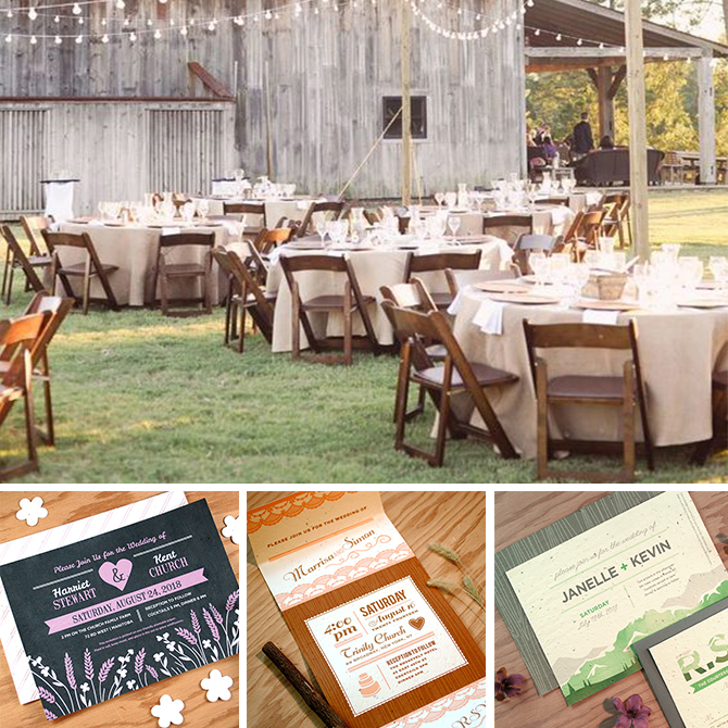 Find out which #seedpaper #weddinginvitations match your #wedding style, like this #rustic theme + rustic invitations!