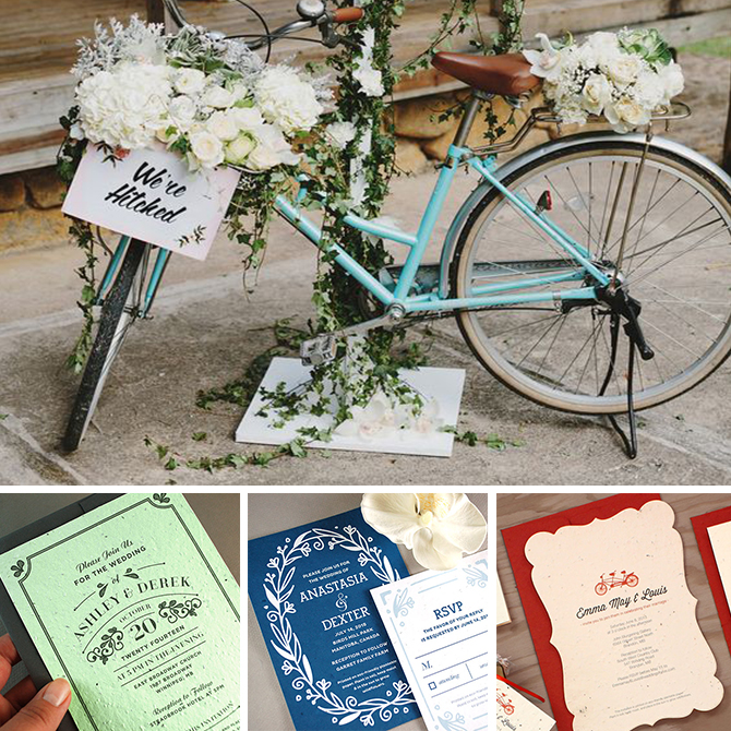 Find out which #seedpaper #weddinginvitations match your wedding style, like this #vintage theme + vintage invitations!