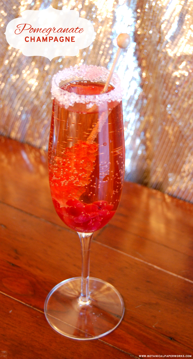 As part of Week 6 of the 12 Weeks of Christmas, here is a delicious Pomegranate Champagne recipe!