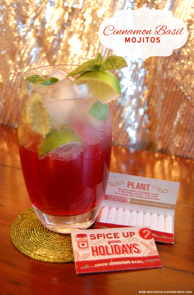 As part of Week 6 of the 12 Weeks of Christmas, here is a delicious Cinnamon Basil Mojito recipe!