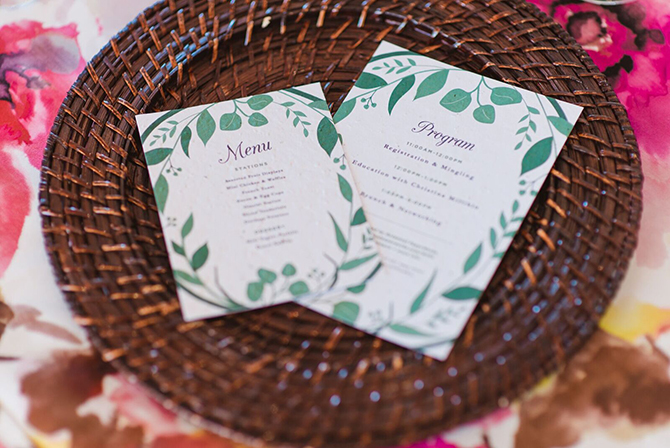 We were honored to have our Classic Greenery Plantable Wedding Stationery featured at the Las Vegas Wedding Industry Professionals Association event. Take a look at some beautiful photos from the event!