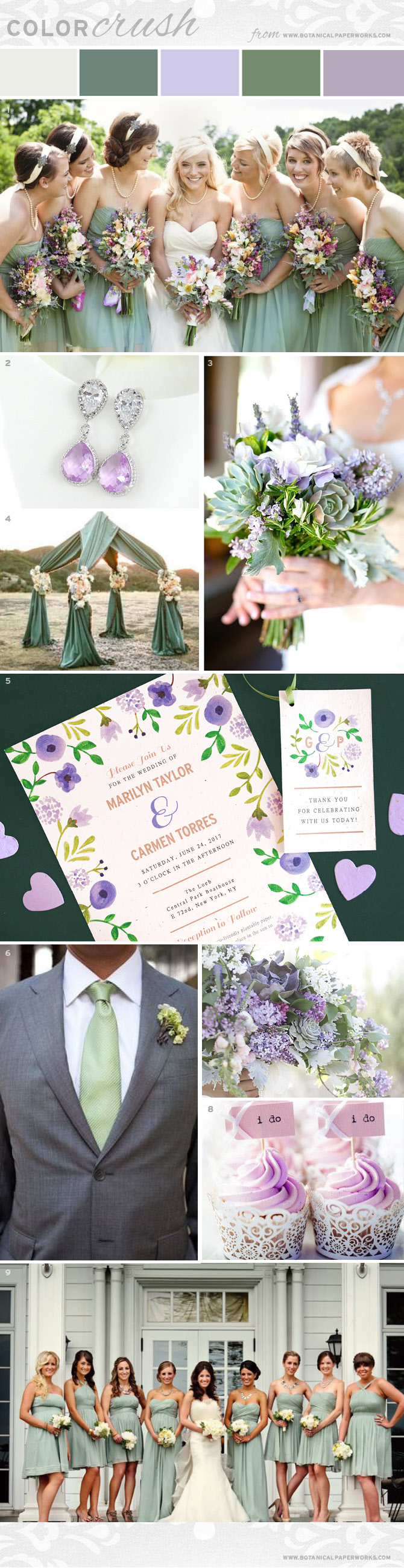 Elegant and wildly pretty, the combination of rustic sage, playful lilac and crisp white makes this #wedding inspiration board a swoon-worthy summer & #autumn palette!