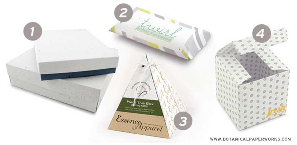 Perfect a variety of products or even corporate gift packaging, seed paper boxes are a great way to reduce your company's carbon footprint while giving special gift that grows.