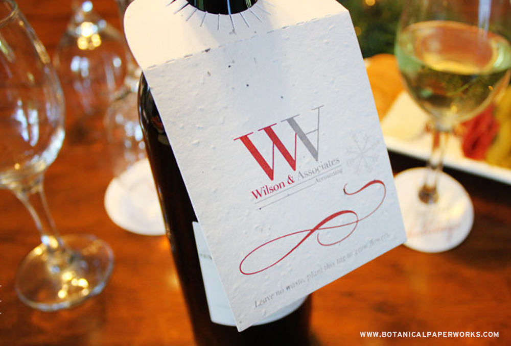 Adorn your wine bottles with seed paper bottle neck tags to ensure your brand gets noticed.