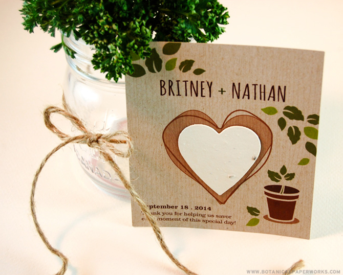 These seed paper favors would be perfect for eco-friendly weddings!