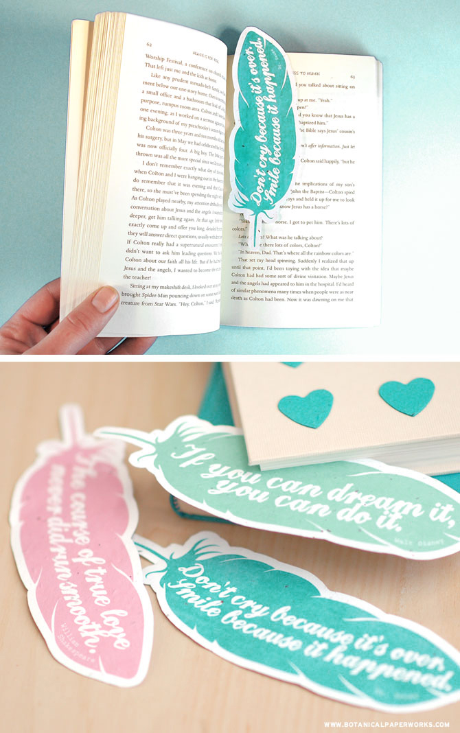 Choose from 3 FREE printable quote bookmarks that will inspire you each time you open your book.