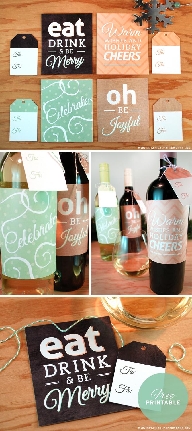 The 12 Weeks of Christmas is back with another great freebie to help you celebrate the holidays in a fun and stylish way - Free Printable Holiday Bottle Labels and Gift Tags!