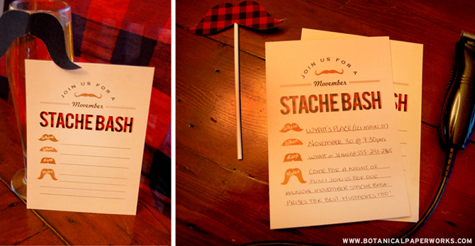 Love these Free Printable Movember Party Invites and Mustaches!