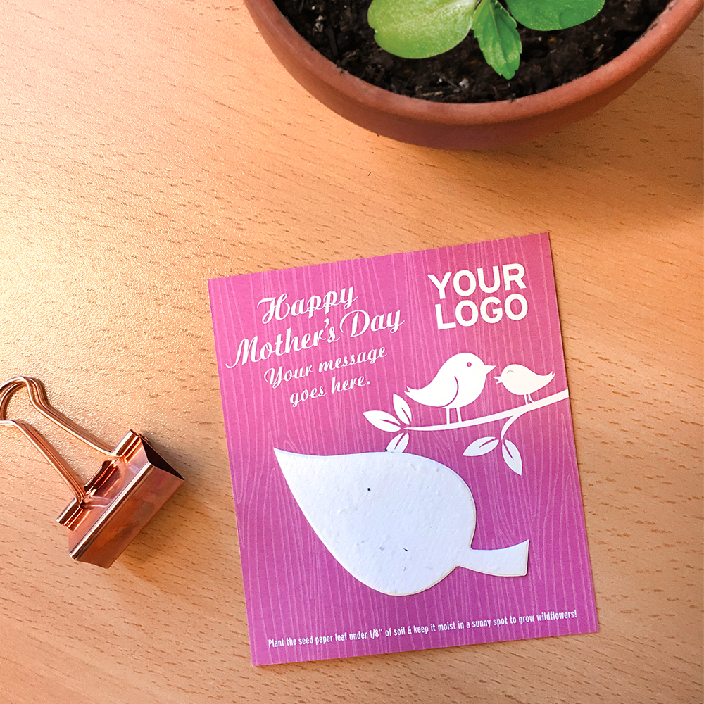 Branded seed cards for Mother's Day Promotions